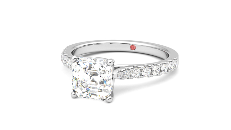 Taylor & Hart Splendor Asscher Engagement Ring 360 degree image 26