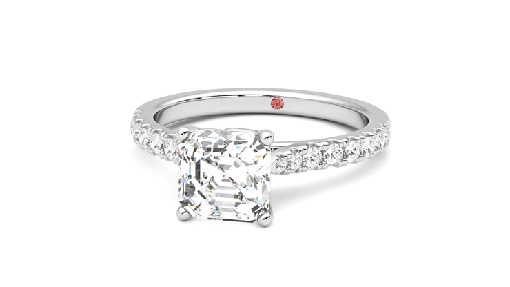 Taylor & Hart Splendor Asscher Engagement Ring 360 degree image 27