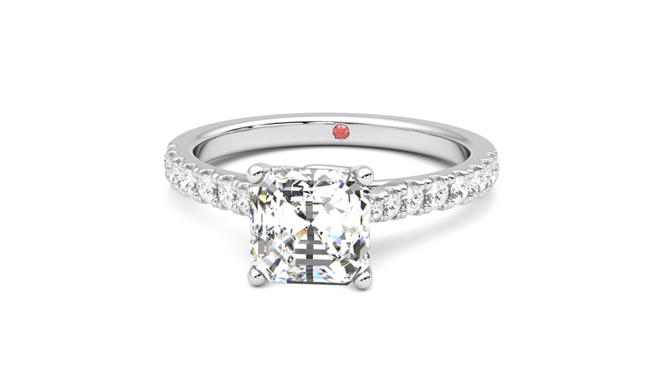 Taylor & Hart Splendor Asscher Engagement Ring 360 degree image 28