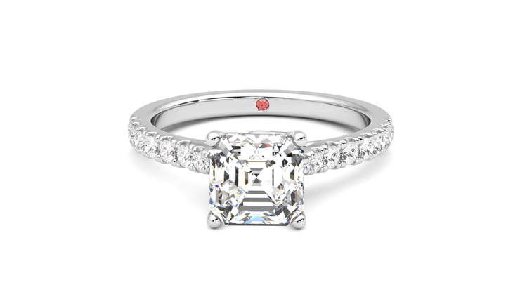 Taylor & Hart Splendor Asscher Engagement Ring 360 degree image 29