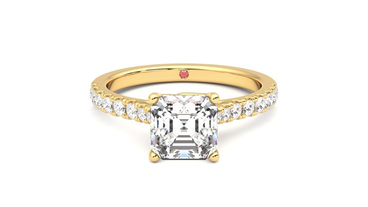 Taylor & Hart Splendor Asscher Engagement Ring 360 degree image 0