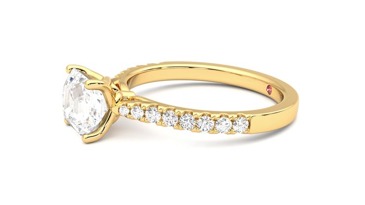 Taylor & Hart Splendor Asscher Engagement Ring 360 degree image 22