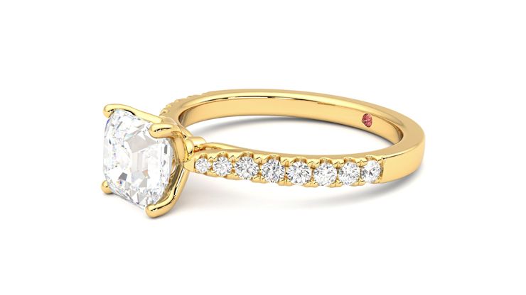 Taylor & Hart Splendor Asscher Engagement Ring 360 degree image 23