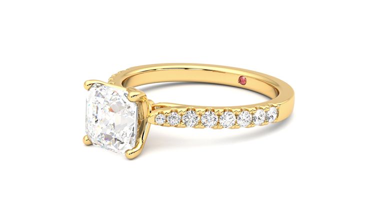 Taylor & Hart Splendor Asscher Engagement Ring 360 degree image 24