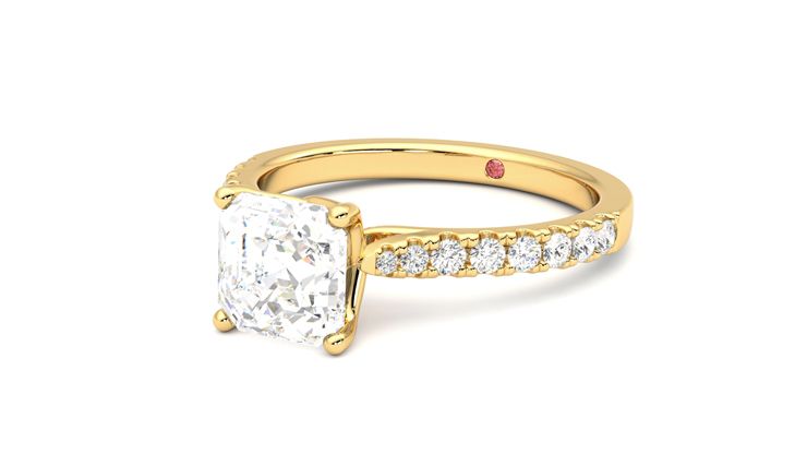 Taylor & Hart Splendor Asscher Engagement Ring 360 degree image 25