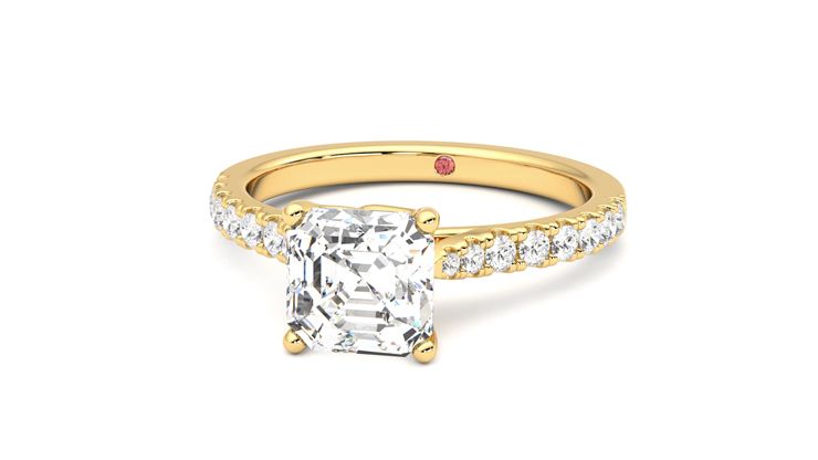 Taylor & Hart Splendor Asscher Engagement Ring 360 degree image 27