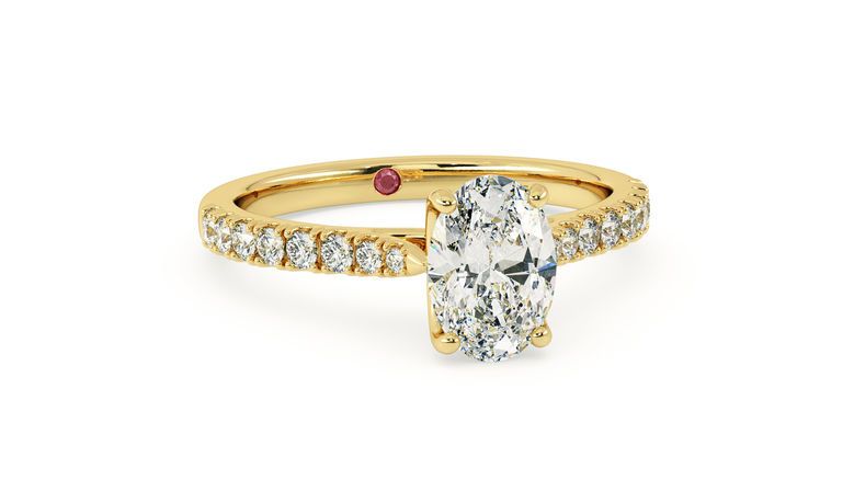Taylor & Hart Splendor Oval Engagement Ring 360 degree image 1