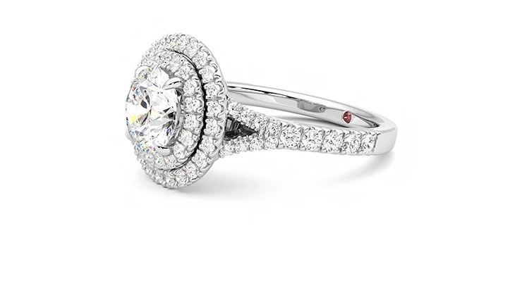 Stella | Platinum halo style engagement ring | Taylor & Hart