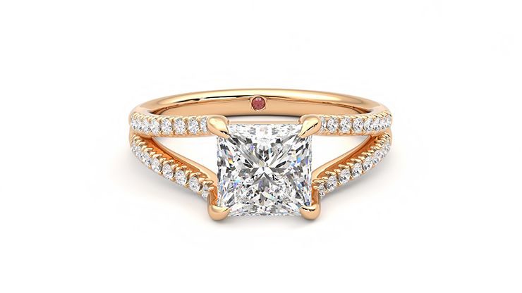 Taylor & Hart Symphony Princess Engagement Ring 360 degree image 1