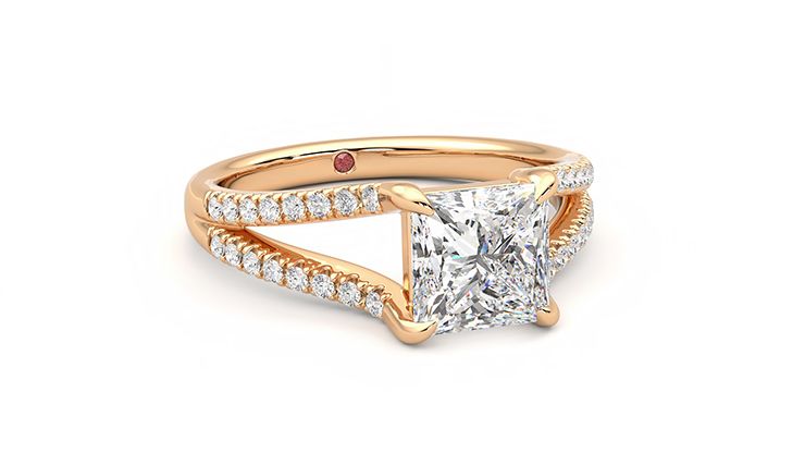Taylor & Hart Symphony Princess Engagement Ring 360 degree image 4