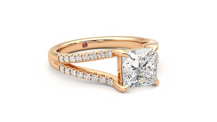 Taylor & Hart Symphony Princess Engagement Ring 360 degree image 5