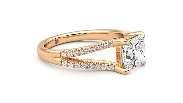 Taylor & Hart Symphony Princess Engagement Ring 360 degree image 7