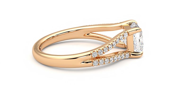Taylor & Hart Symphony Princess Engagement Ring 360 degree image 10