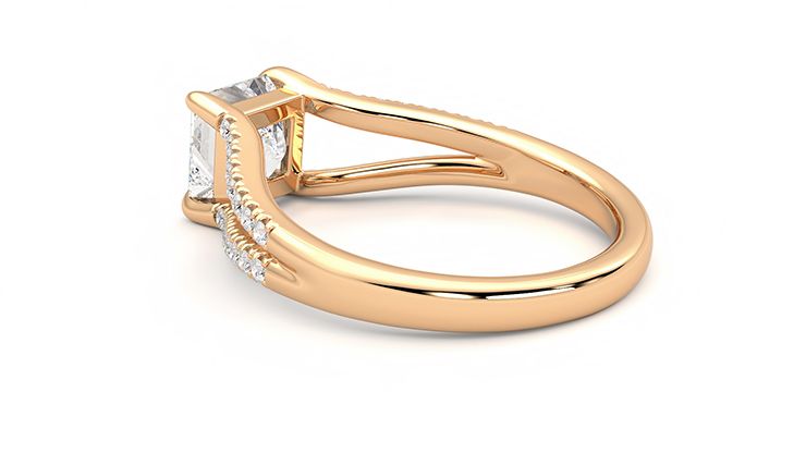 Taylor & Hart Symphony Princess Engagement Ring 360 degree image 18
