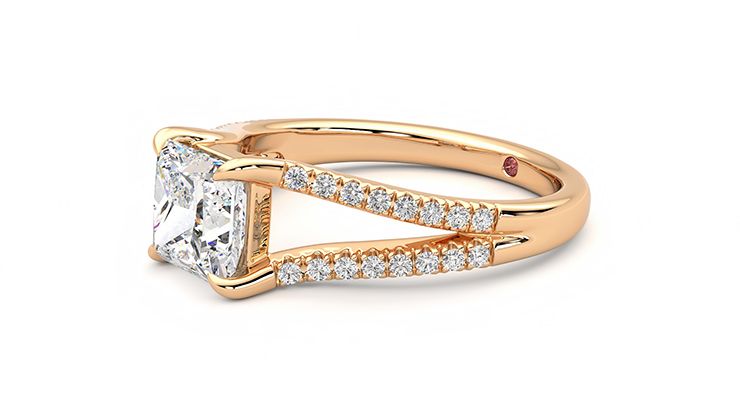 Taylor & Hart Symphony Princess Engagement Ring 360 degree image 23