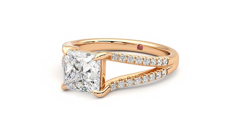 Taylor & Hart Symphony Princess Engagement Ring 360 degree image 25
