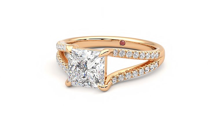 Taylor & Hart Symphony Princess Engagement Ring 360 degree image 26