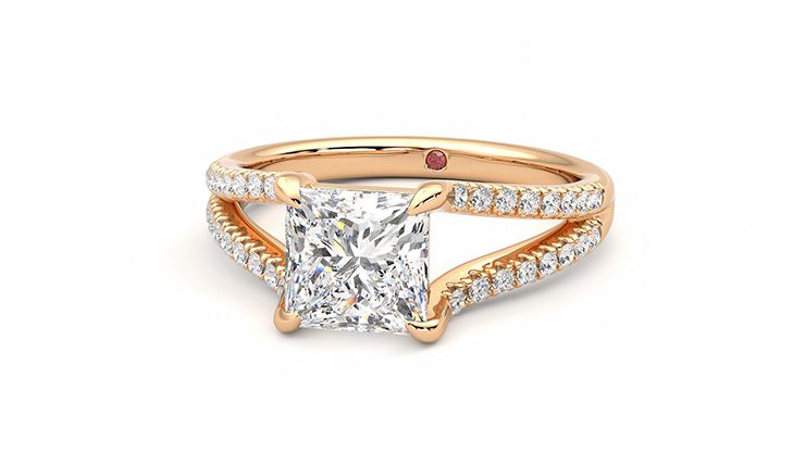 Taylor & Hart Symphony Princess Engagement Ring 360 degree image 27