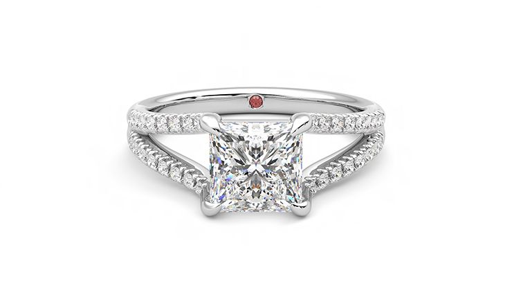 Taylor & Hart Symphony Princess Engagement Ring 360 degree image 0