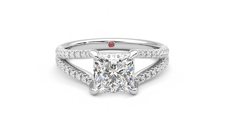 Taylor & Hart Symphony Princess Engagement Ring 360 degree image 1