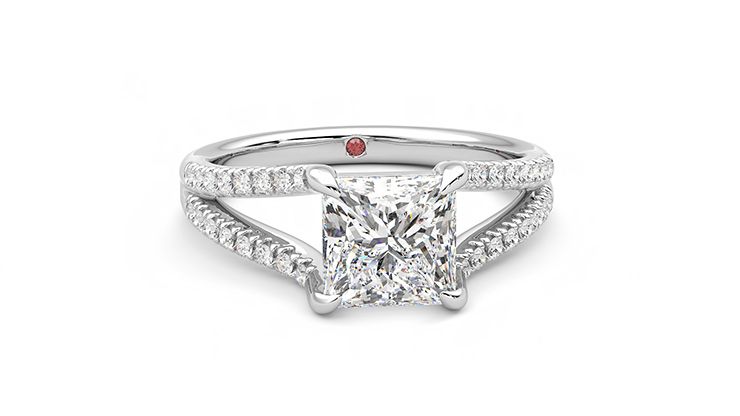 Taylor & Hart Symphony Princess Engagement Ring 360 degree image 2