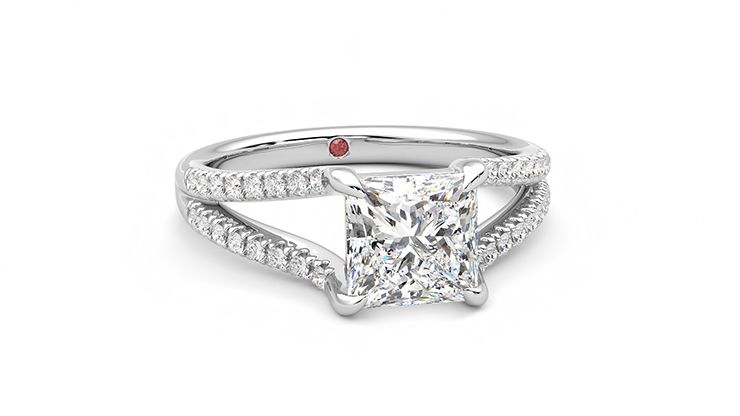 Taylor & Hart Symphony Princess Engagement Ring 360 degree image 3