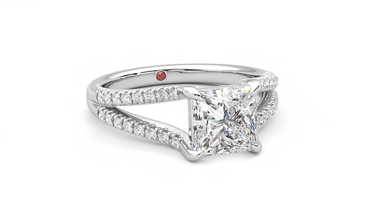 Taylor & Hart Symphony Princess Engagement Ring 360 degree image 4