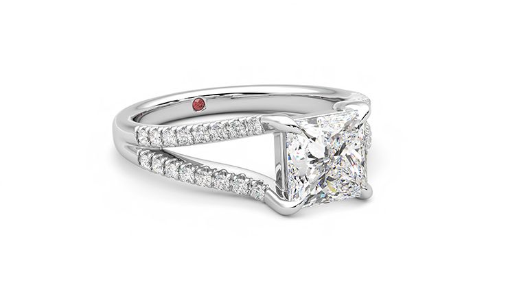 Taylor & Hart Symphony Princess Engagement Ring 360 degree image 5