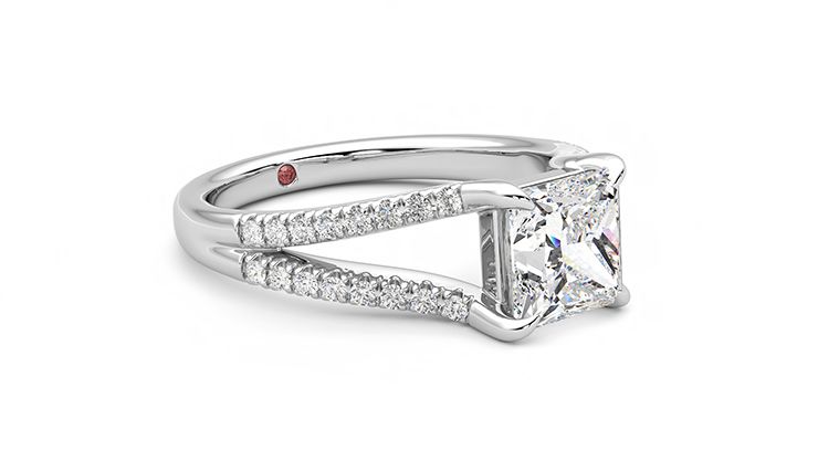 Taylor & Hart Symphony Princess Engagement Ring 360 degree image 6