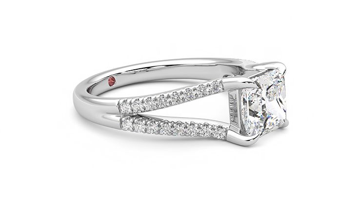 Taylor & Hart Symphony Princess Engagement Ring 360 degree image 7