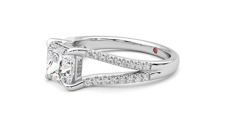 Taylor & Hart Symphony Princess Engagement Ring 360 degree image 23