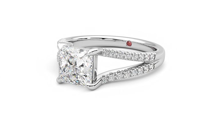 Taylor & Hart Symphony Princess Engagement Ring 360 degree image 25