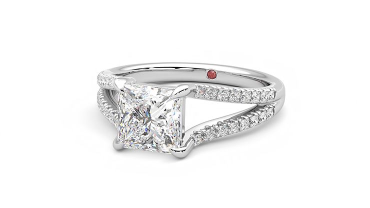 Taylor & Hart Symphony Princess Engagement Ring 360 degree image 26