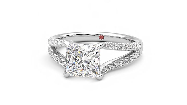 Taylor & Hart Symphony Princess Engagement Ring 360 degree image 27