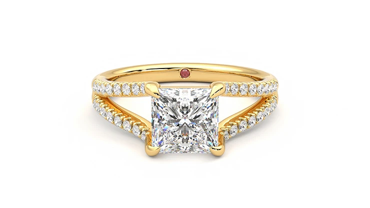 Taylor & Hart Symphony Princess Engagement Ring 360 detail 01