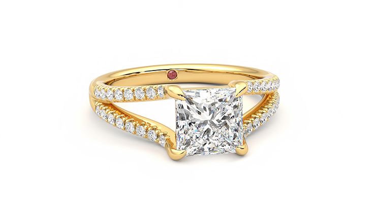Taylor & Hart Symphony Princess Engagement Ring 360 degree image 3