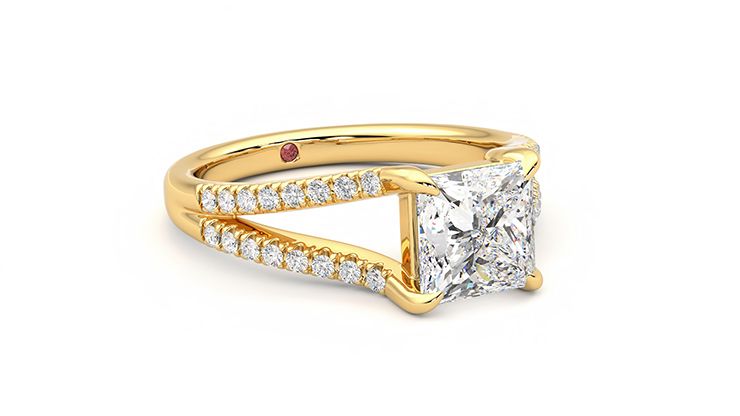 Taylor & Hart Symphony Princess Engagement Ring 360 degree image 5