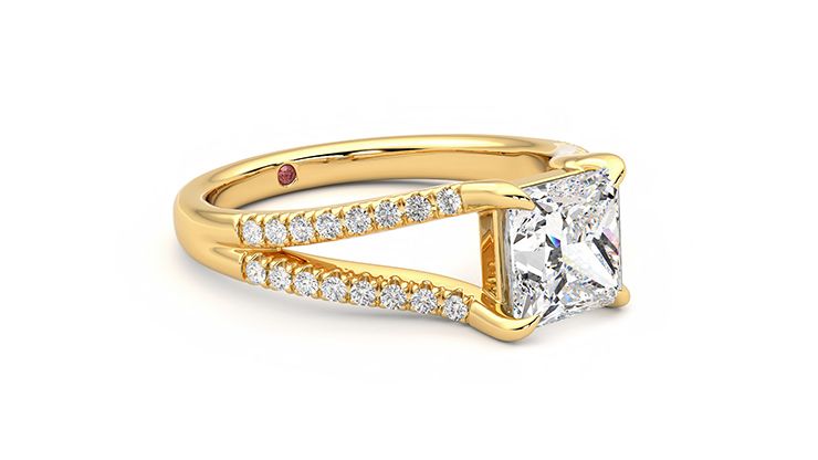 Taylor & Hart Symphony Princess Engagement Ring 360 degree image 6
