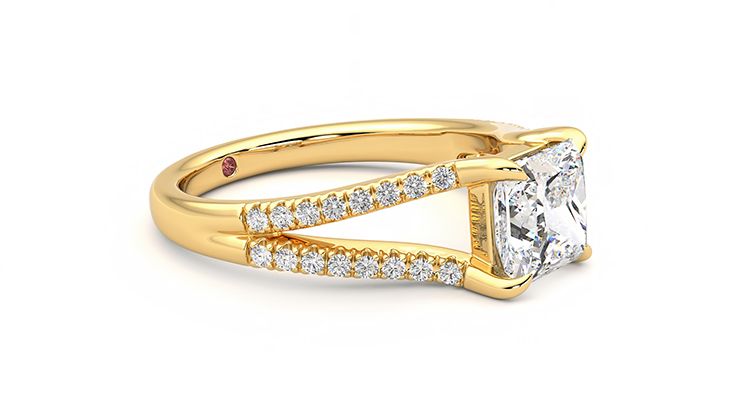 Taylor & Hart Symphony Princess Engagement Ring 360 degree image 7