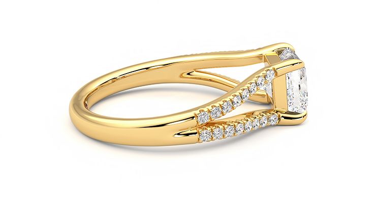 Taylor & Hart Symphony Princess Engagement Ring 360 degree image 10