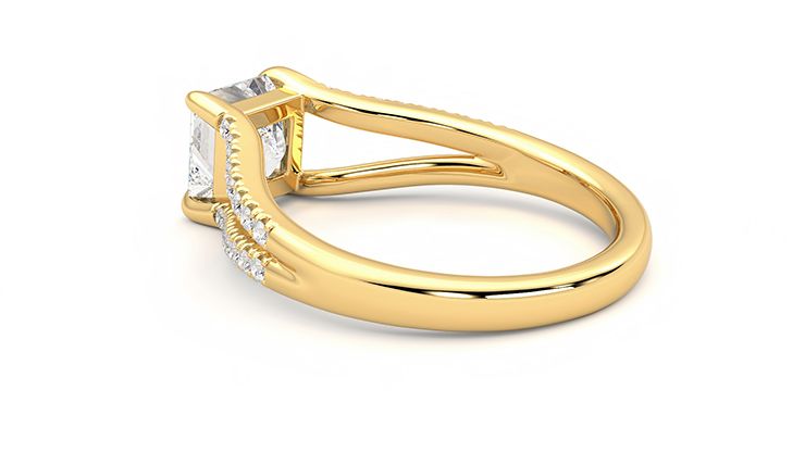 Taylor & Hart Symphony Princess Engagement Ring 360 degree image 18