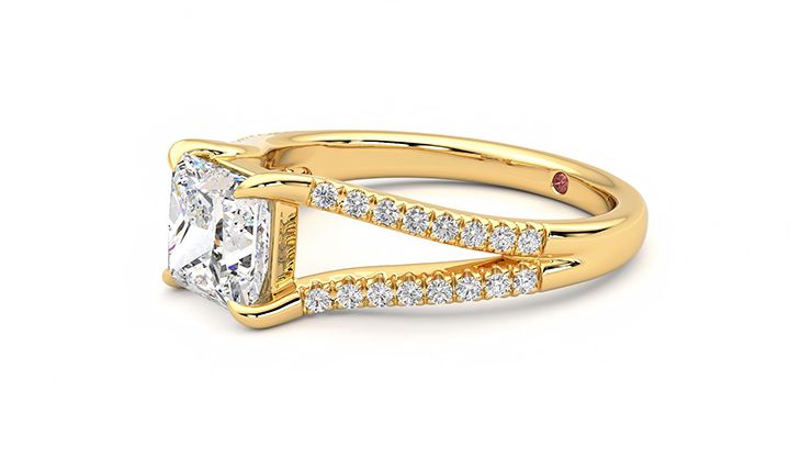 Taylor & Hart Symphony Princess Engagement Ring 360 degree image 23