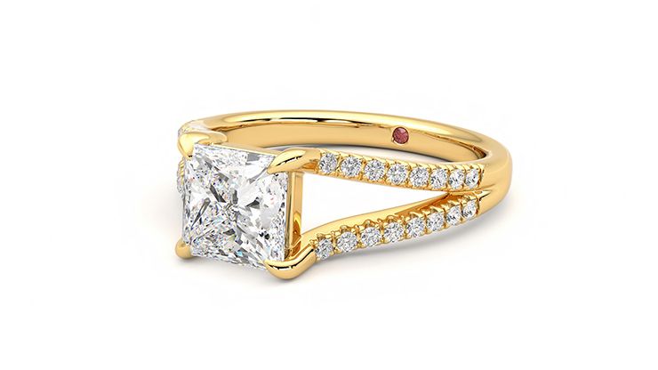 Taylor & Hart Symphony Princess Engagement Ring 360 degree image 25
