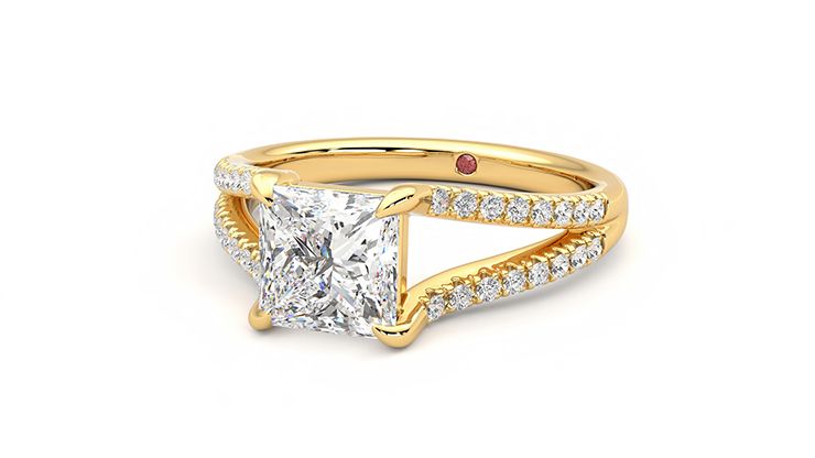 Taylor & Hart Symphony Princess Engagement Ring 360 degree image 26