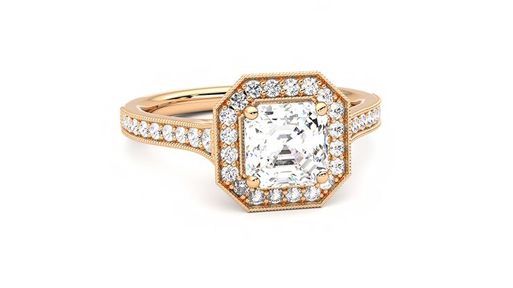 Taylor & Hart Talisman Asscher Engagement Ring 360 degree image 3