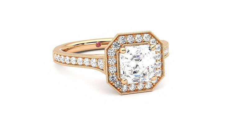 Taylor & Hart Talisman Asscher Engagement Ring 360 degree image 4