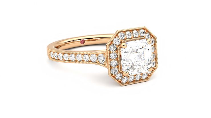Taylor & Hart Talisman Asscher Engagement Ring 360 degree image 5