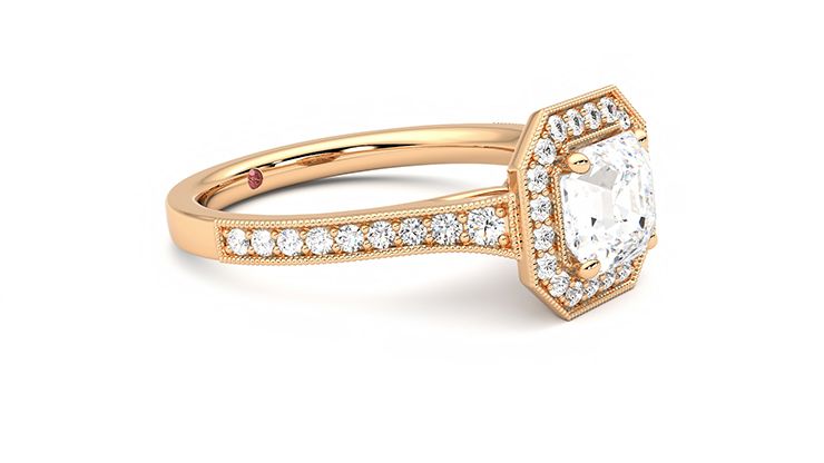 Taylor & Hart Talisman Asscher Engagement Ring 360 degree image 7