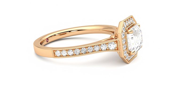 Taylor & Hart Talisman Asscher Engagement Ring 360 degree image 8