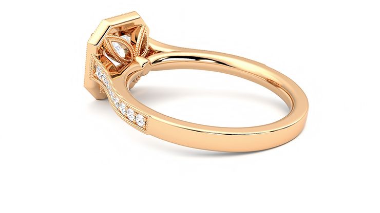 Taylor & Hart Talisman Asscher Engagement Ring 360 degree image 18